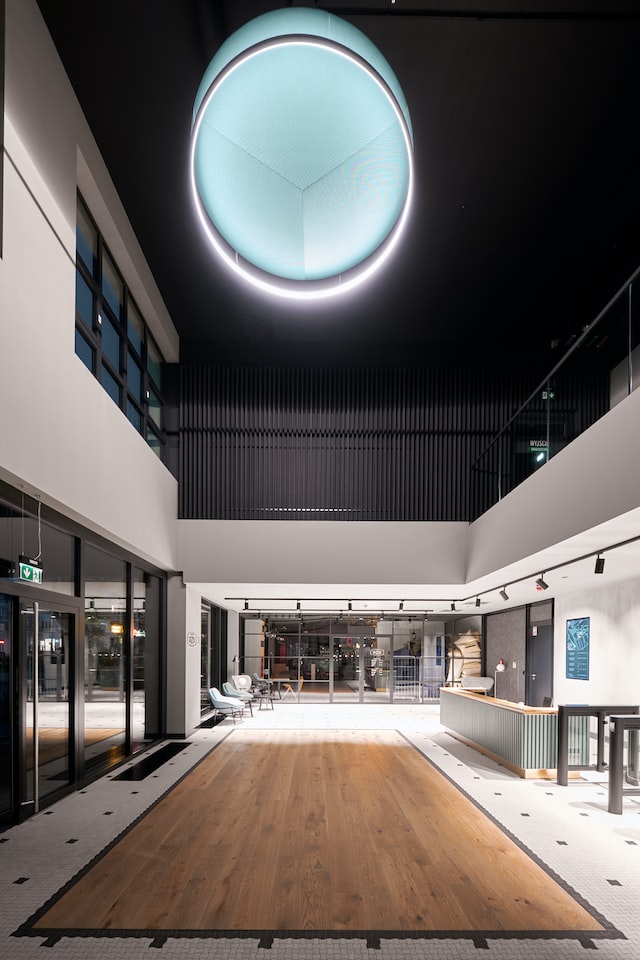 huge office building interior design