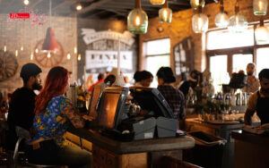 Inside of a cosy cafe