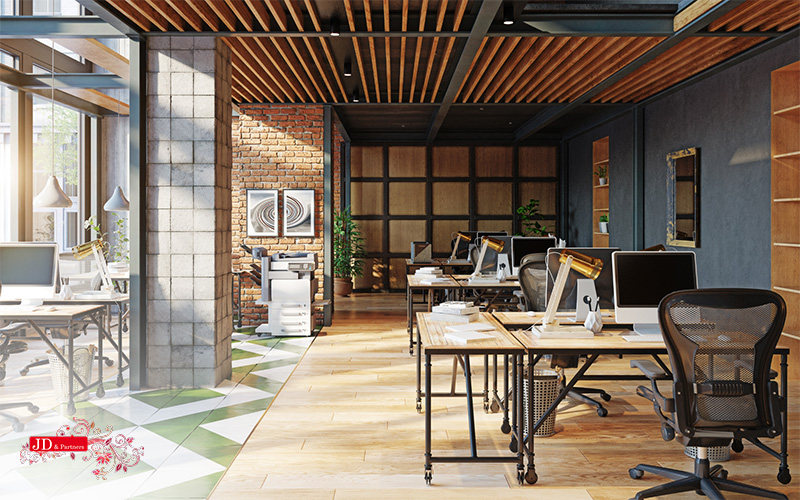 modern open concept office interior